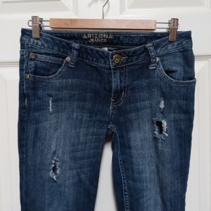 Arizona Jean Co Favorite Skinny Factory Distressed Blue Jeans